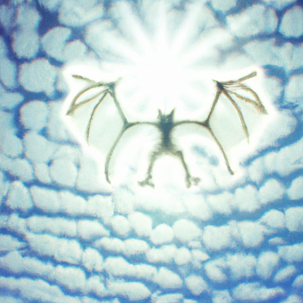 Ethereal White Fruit Bat Skeleton in Divine Light