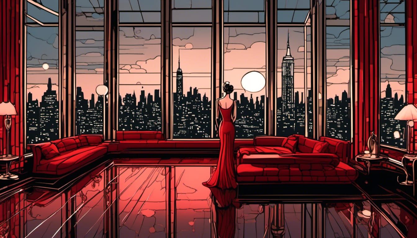 Luxurious New York Penthouse at Dusk