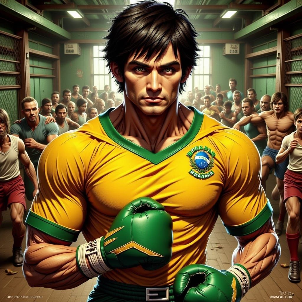 Chibi Joe Yabuki in Brazilian Soccer Jersey, Boxing Gym Back...