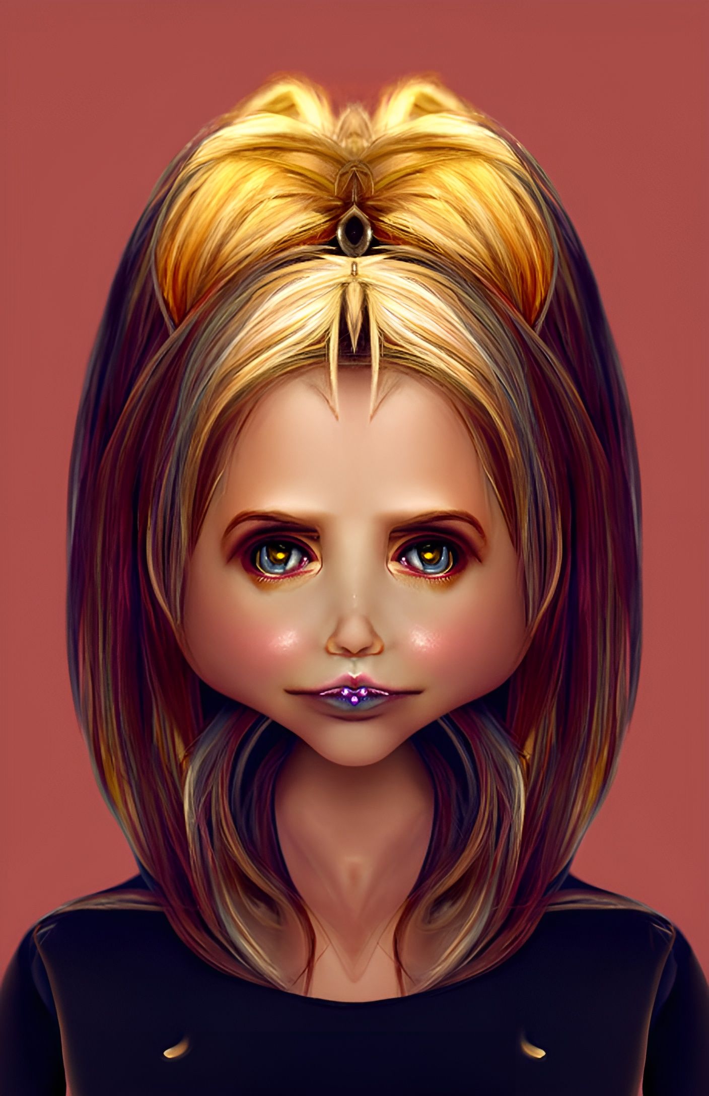 Cute Chibi Buffy Summers in Pastel Fantasy Art