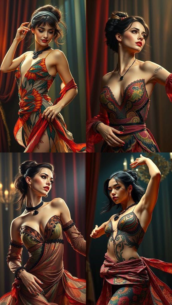 Cyberpunk Dancer in Hyperrealistic Oil Painting