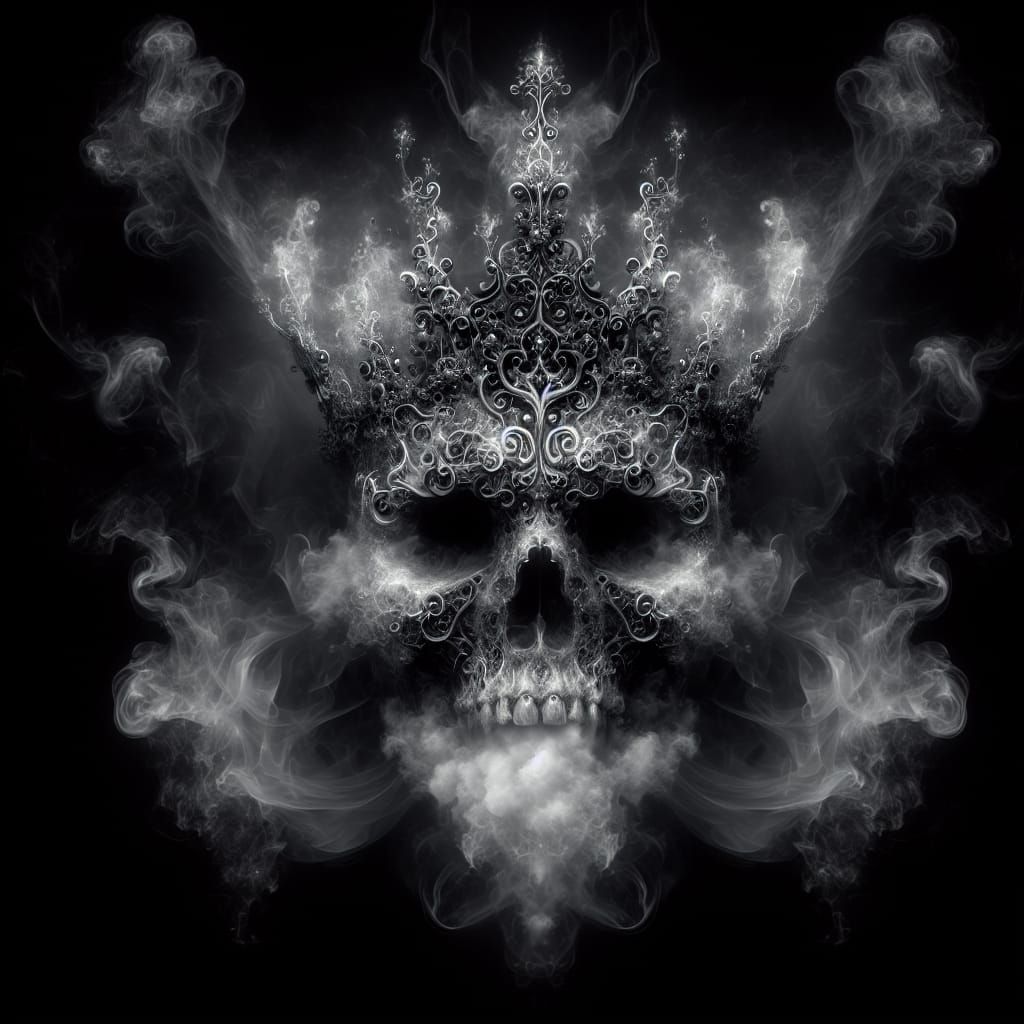 Gothic Skull Crowned in Transcendent Mist