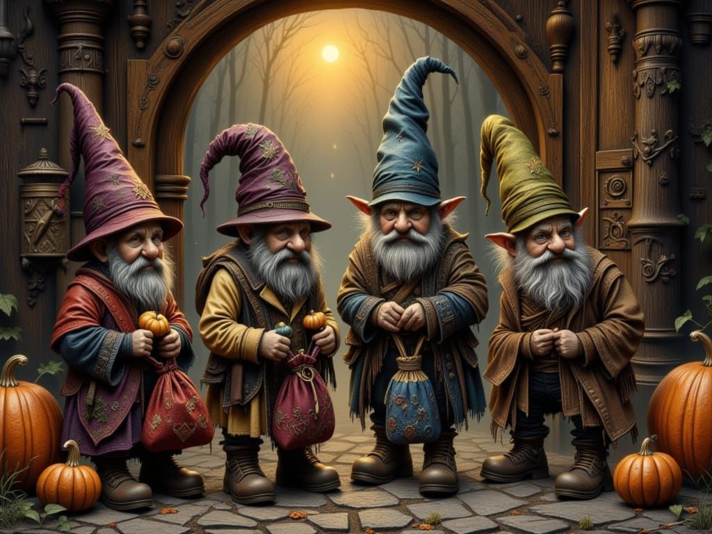 Dark Fantasy Gnomes by Tavern Door
