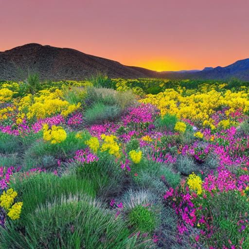 California Desert Superbloom: Impressionist Landscape Painti...
