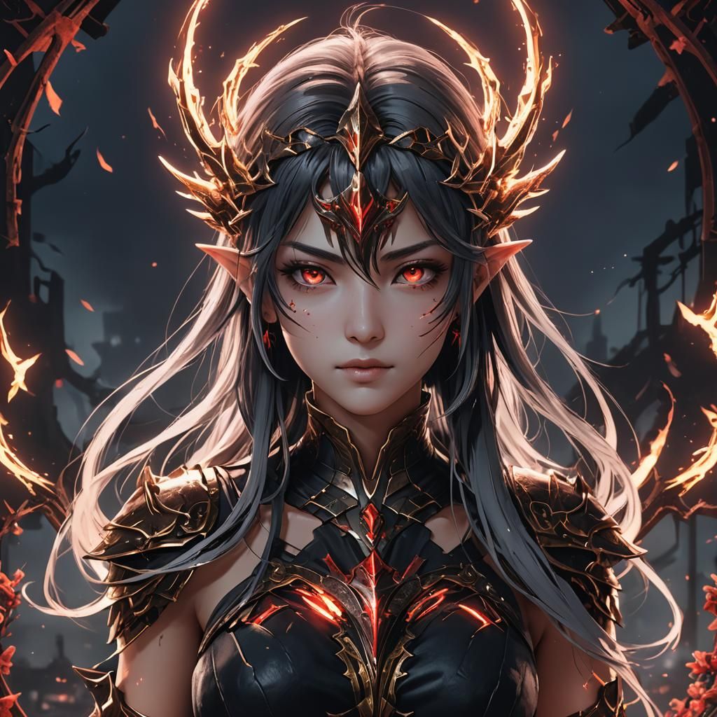Dark Fantasy Avatar Logo Inspired by Anime Art