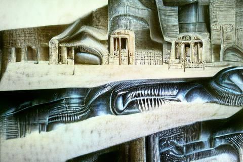 Ancient Egyptian Temple with Biomechanical Details