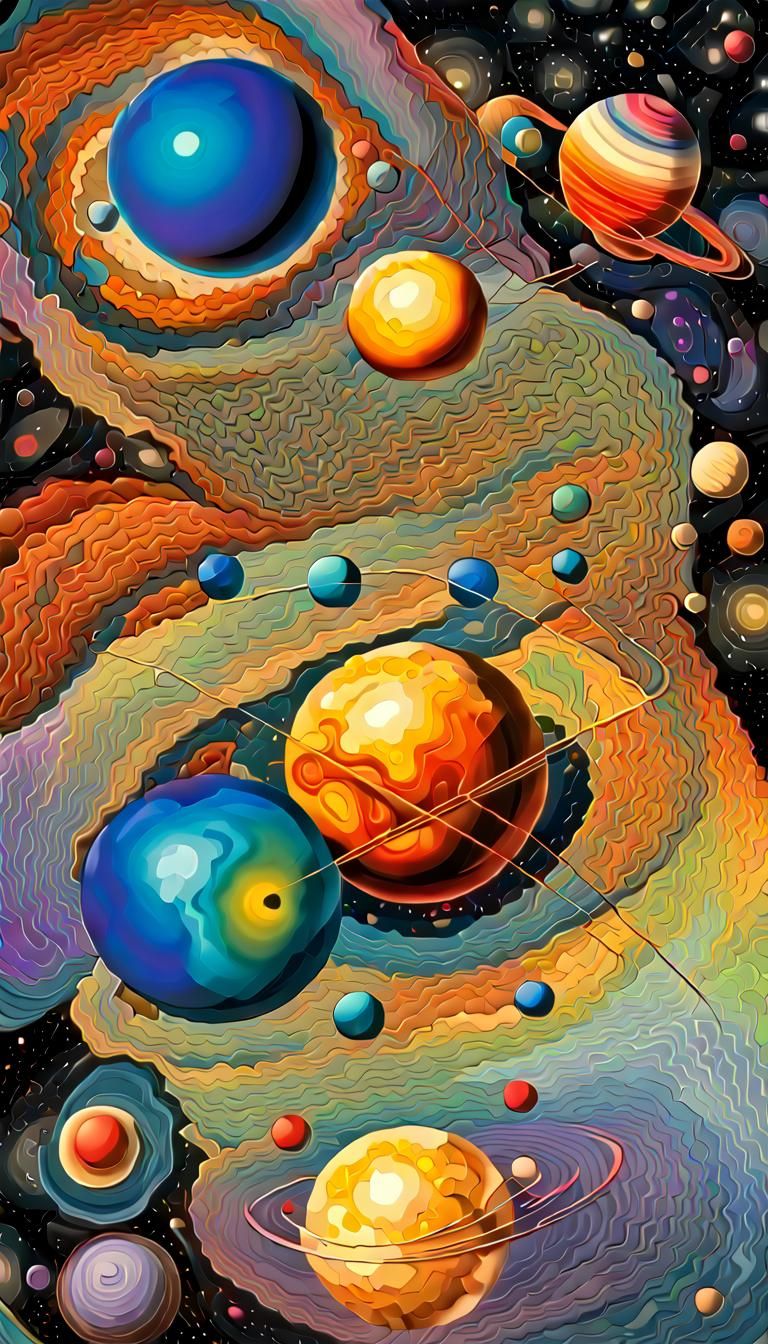 Colorful Universe Depiction with Fractal and Thermal Element...