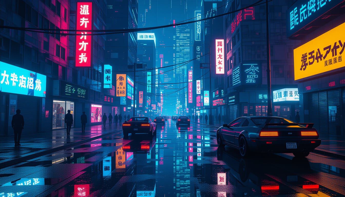 Abstract Future Memories in Cyberpunk Style