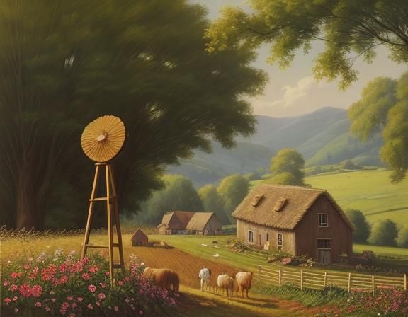 Idyllic Rural Landscape with Families in Eoghan Kerrigan Sty...