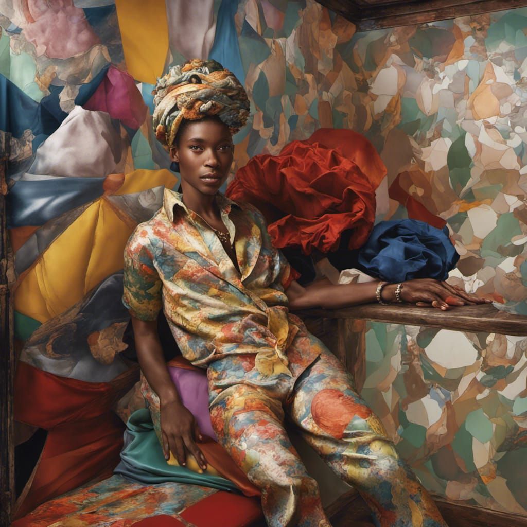 Happy People in Technicolor Clothing, Photorealistic Style