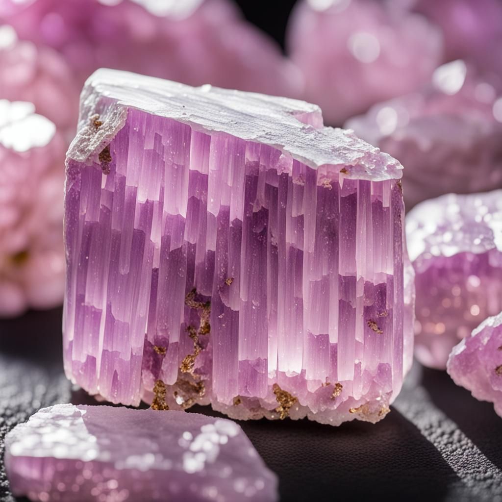 Raw Pink Kunzite Specimen in Natural Lighting