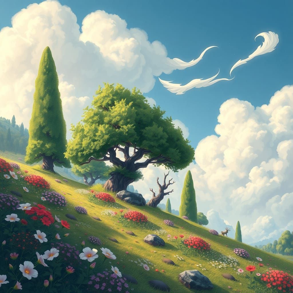 Dreamy Landscape Inspired by Animation and Illustration