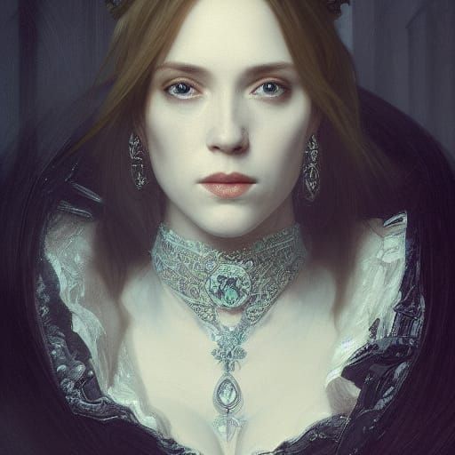 Katherine Howard Portrait in Hyperdetailed Digital Art