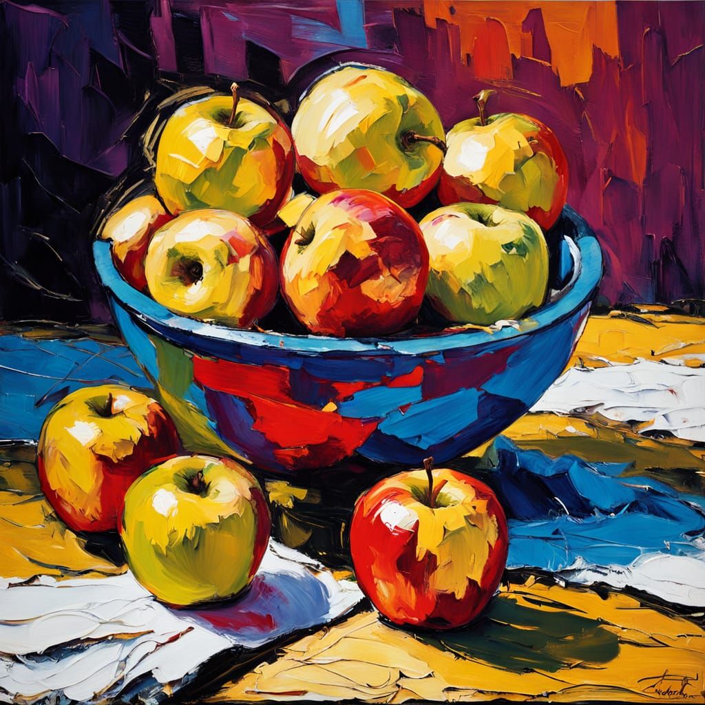 Vibrant Impasto Still Life in Neo-Expressionist Style
