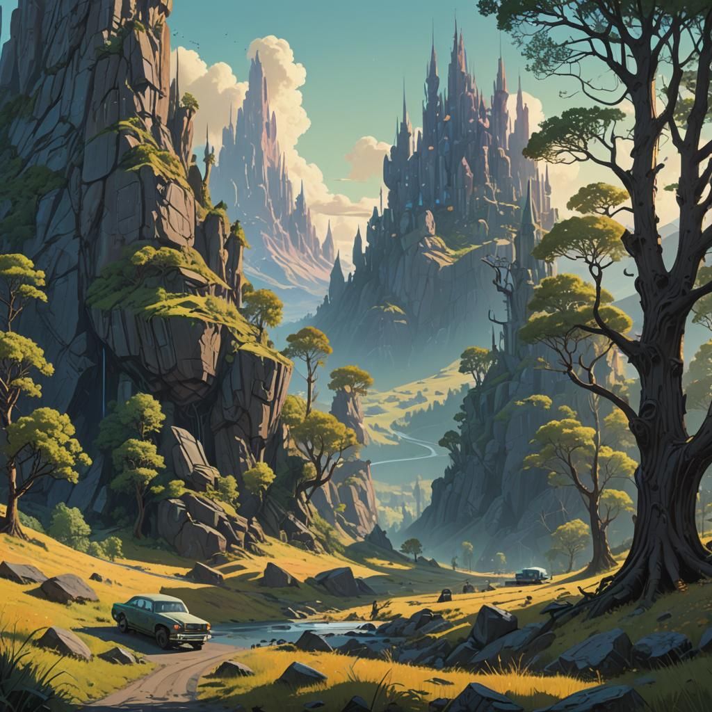Fairy Tale Valley in Fantasy Concept Art Style