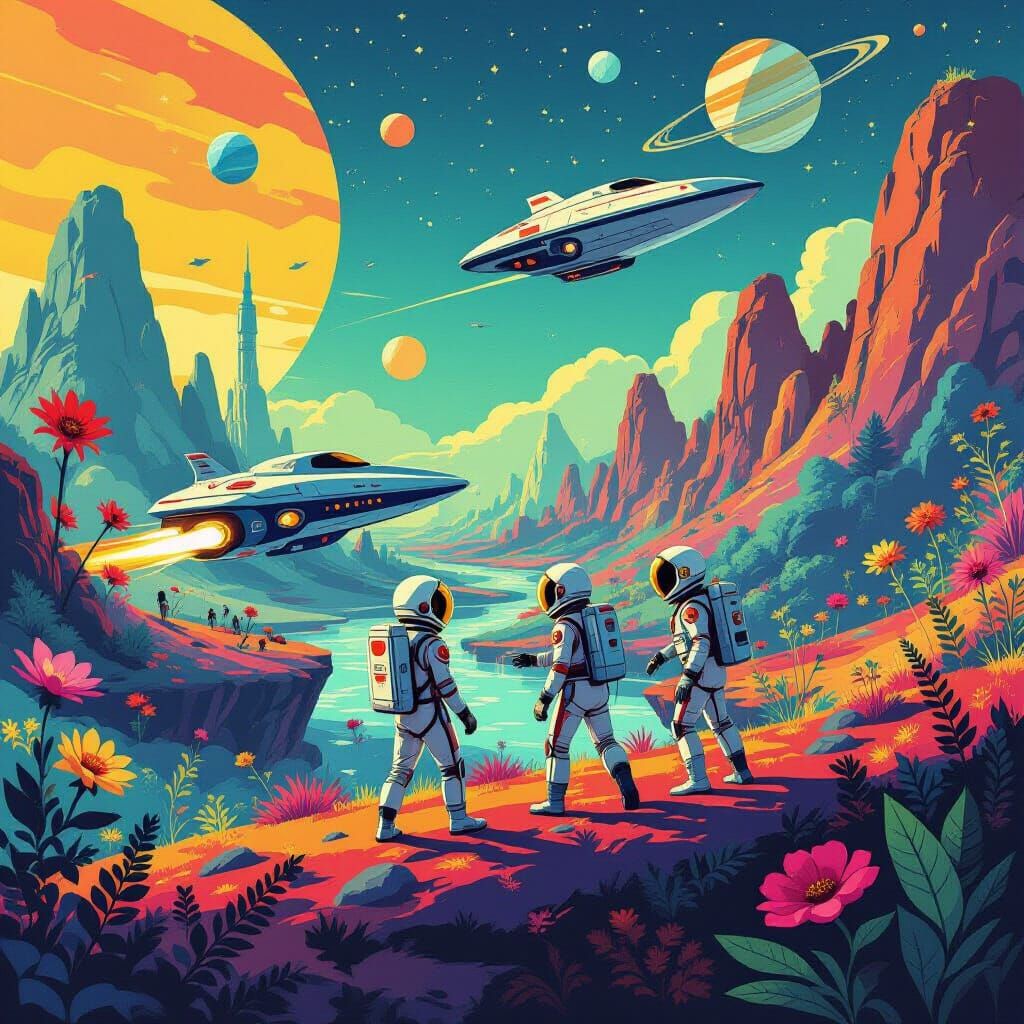 Retro-Futuristic Space Adventure Inspired by Soviet Animatio...