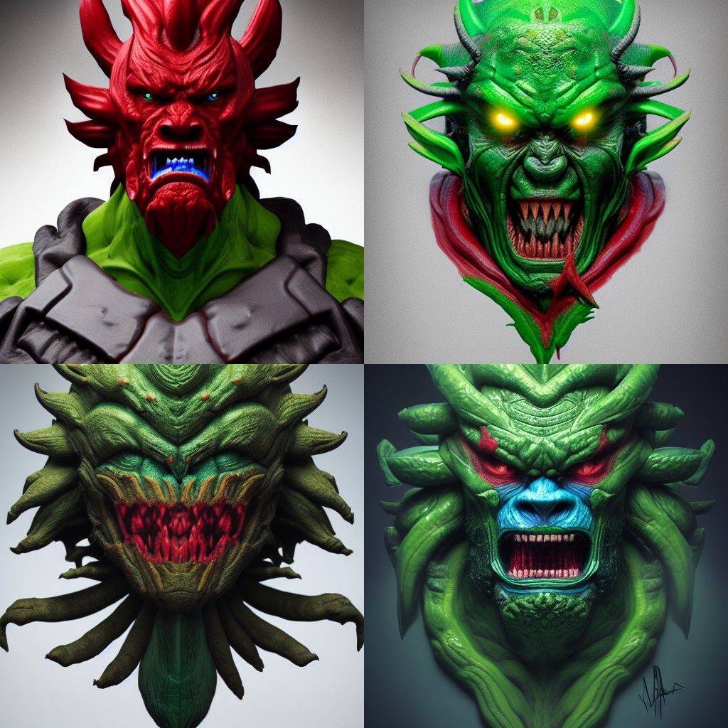 Elemental Warrior Portrait in Biopunk Comic Style