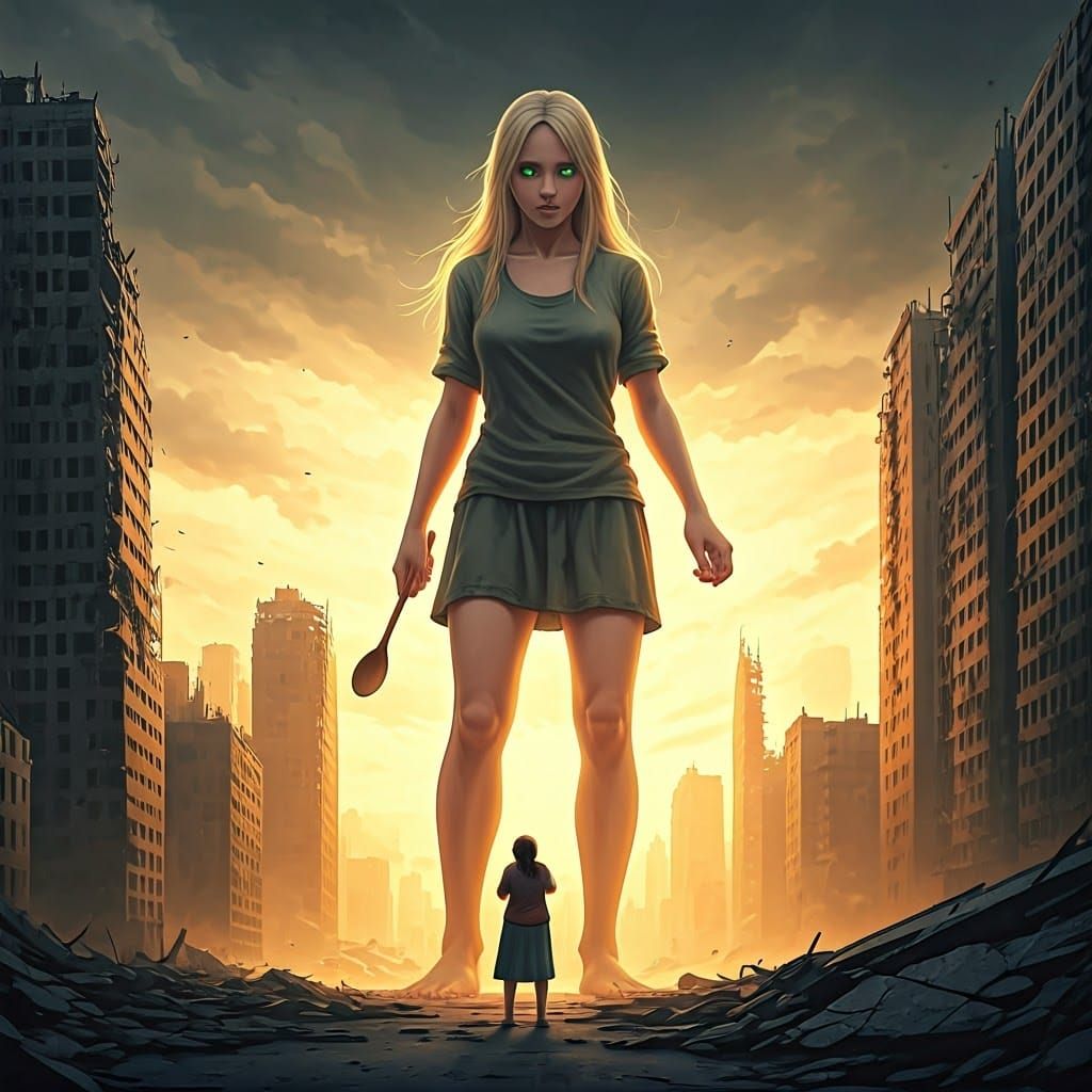 Giantess daughter punishing her mom