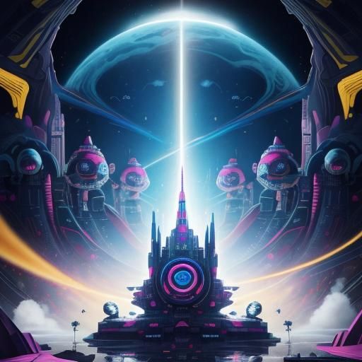 Sci-Fi Scene in Candy Art Style