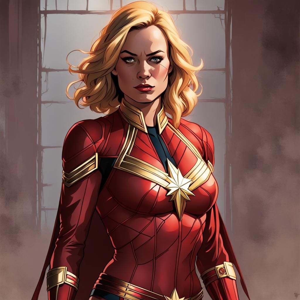Captain Marvel in Red Lingerie, Sinister Style