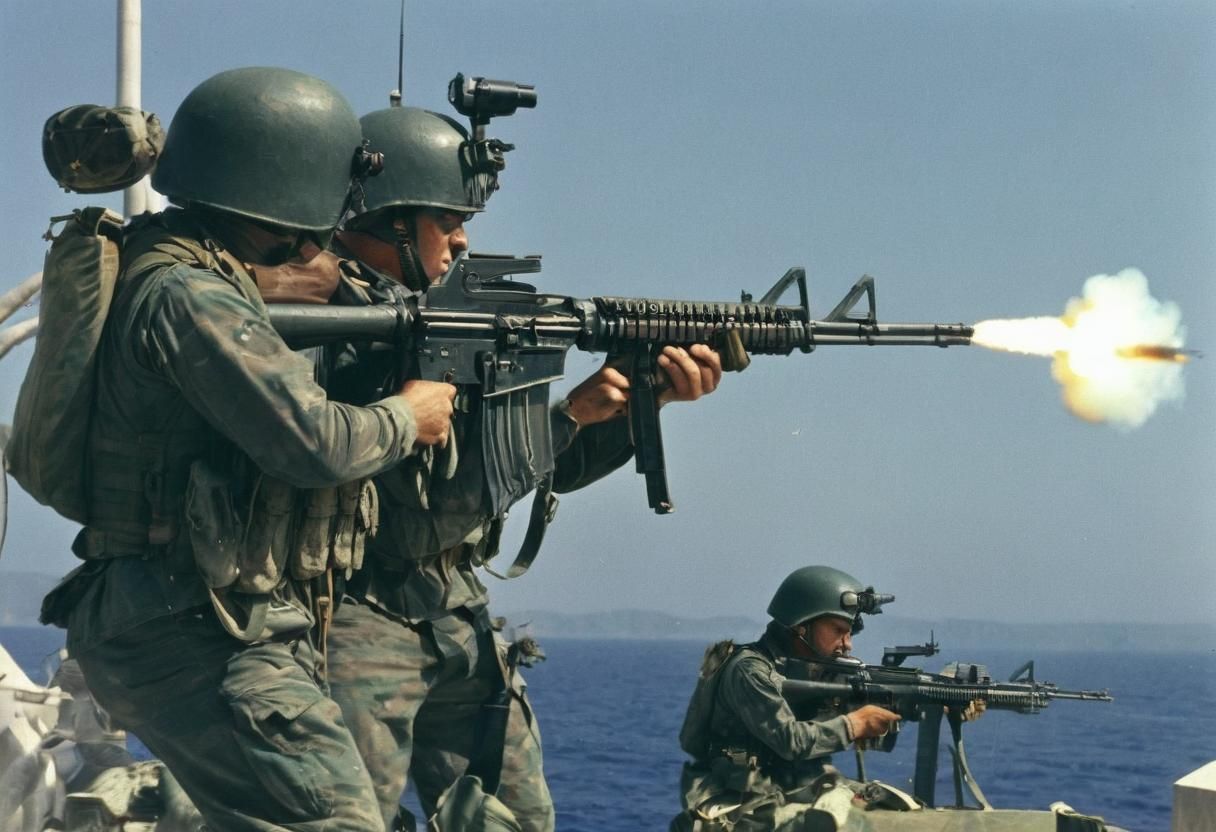 Hellenic Marines in Aegean War, 1982