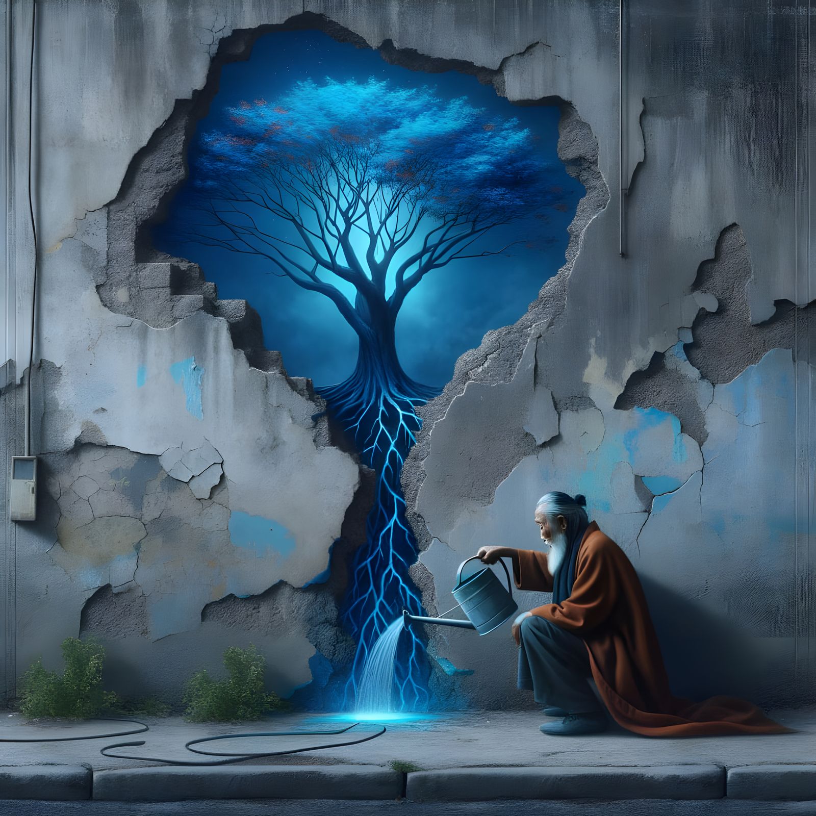 Dreamlike Blossoming Tree from Urban Crack