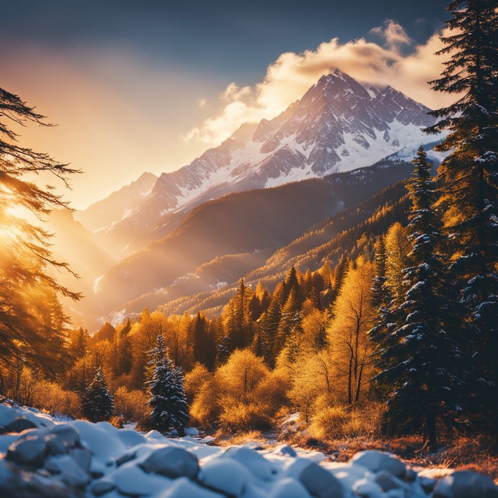 Breathtaking Mountain Landscape in National Geographic Style