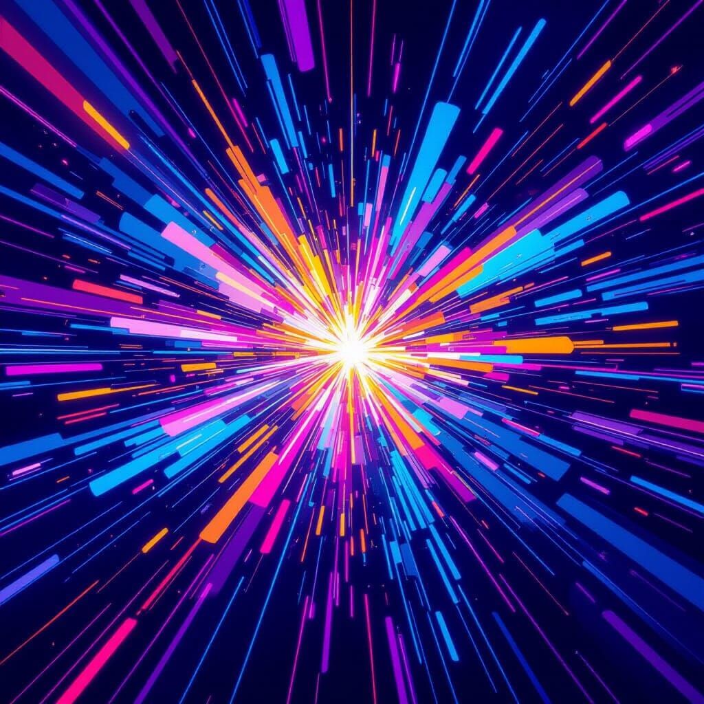 Abstract Light Explosion Symbolizing Acceleration and Speed