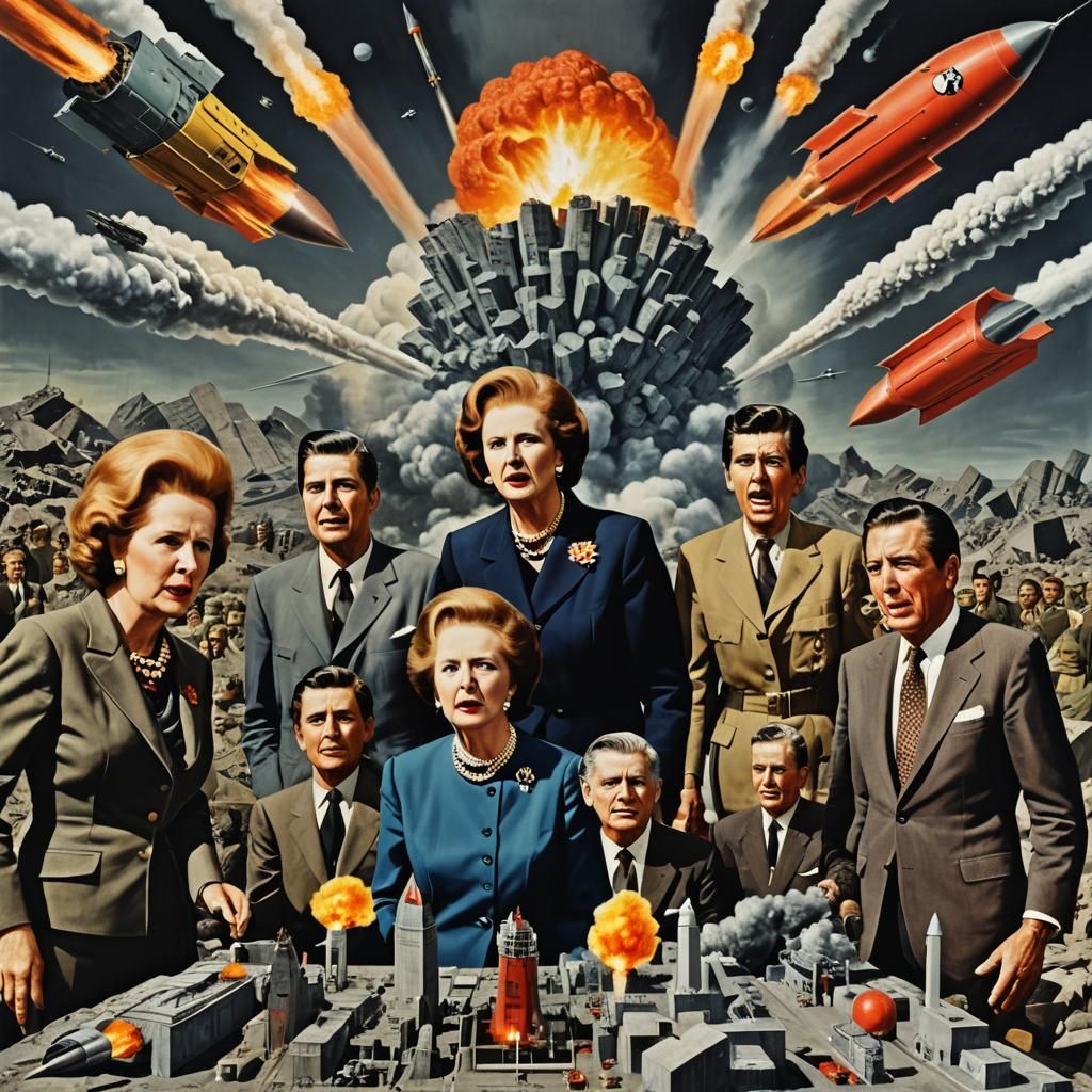 British Punk Rockers Collage with Political Figures