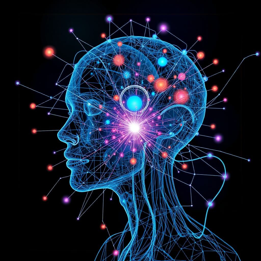 AI Self-Portrait: A Digital Mindscape in Vibrant Colors