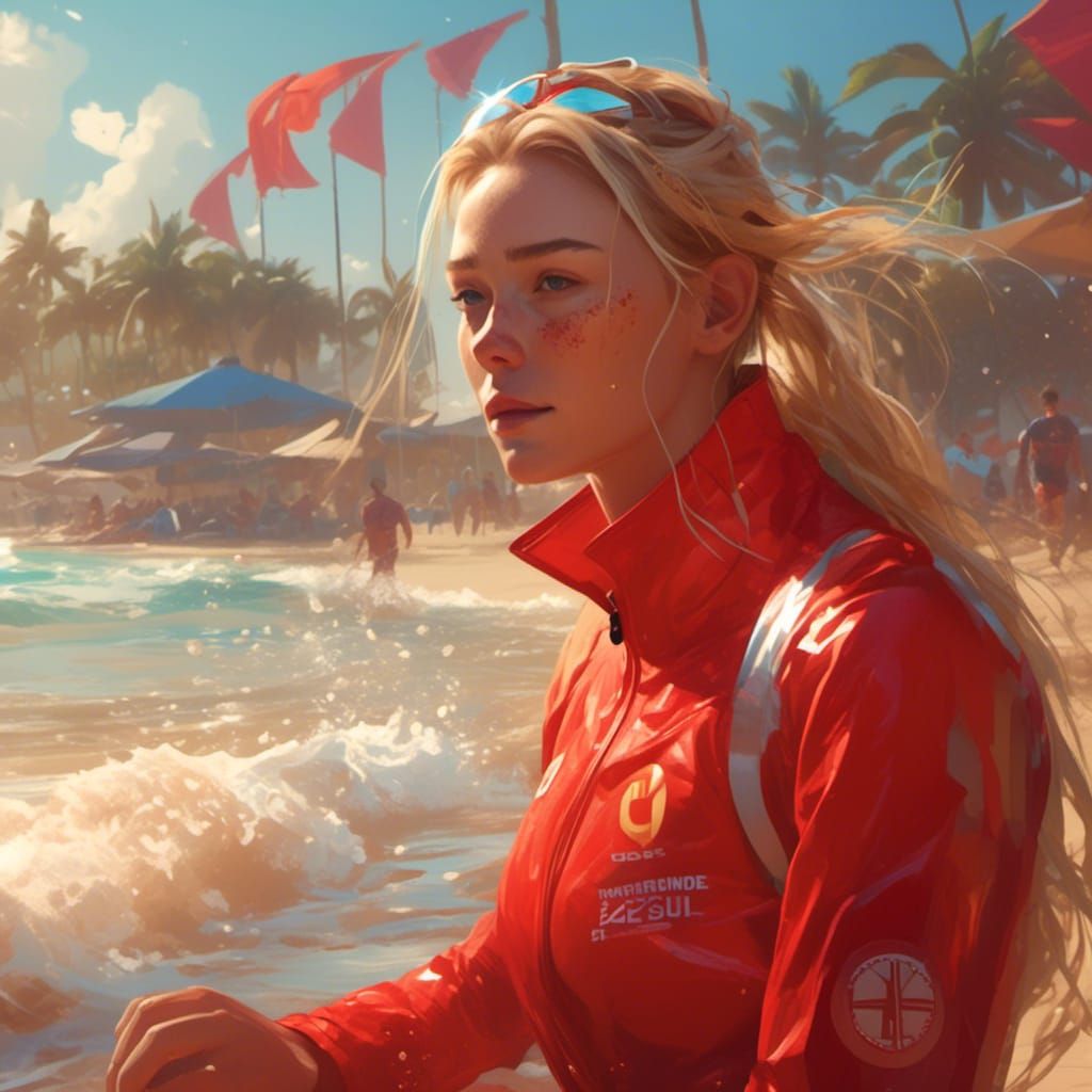 Lifeguard CPR Rescue: Hyperdetailed Portrait