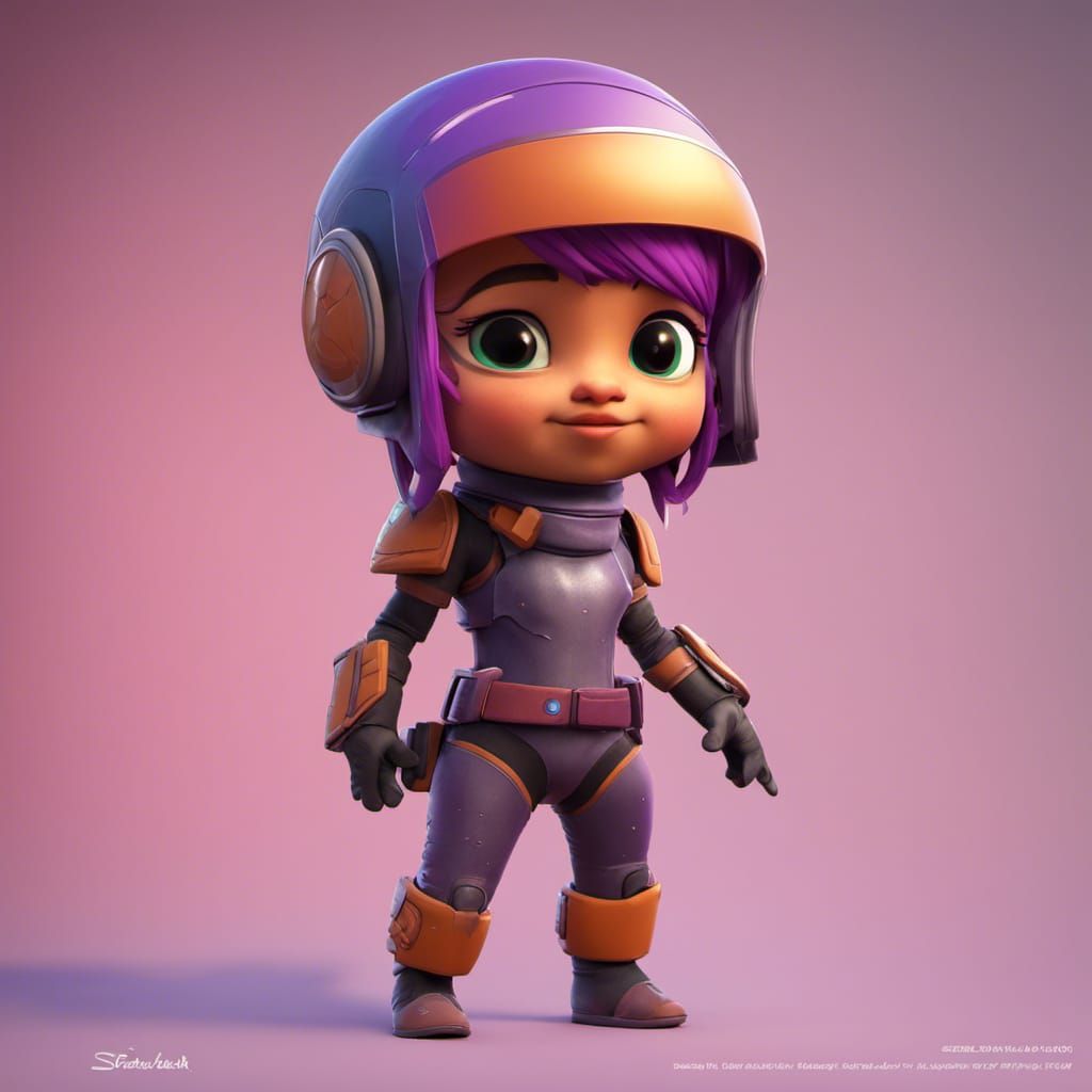 Sabine Wren as Toddler in Pixar Style