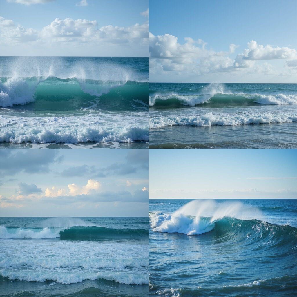 Turbulent Ocean Waves in Motion