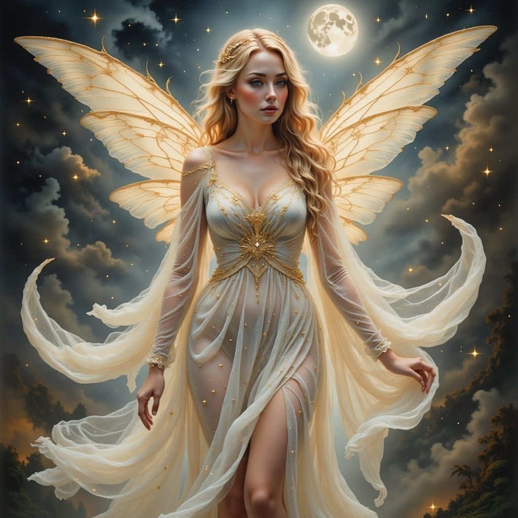 Ethereal Fairy in Dreamscape, Hyperdetailed Digital Art