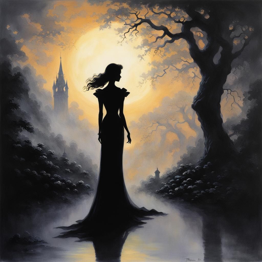 Ethereal Silhouette in Dark Fantasy Style