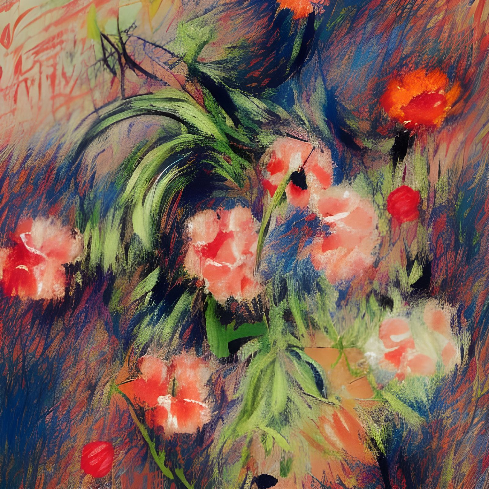 Pretty Flowers if Mary Cassatt Made Drip Art