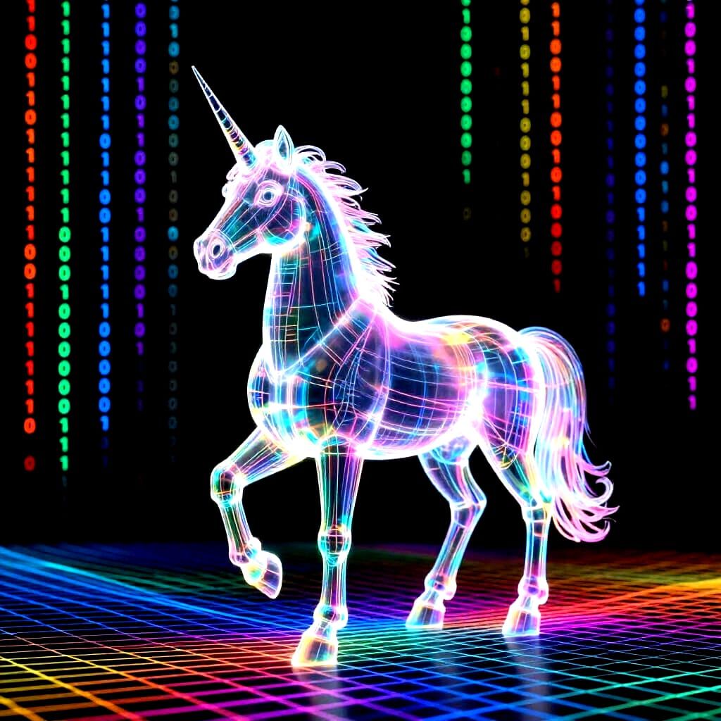 Holographic Unicorn in Digital Matrix Landscape