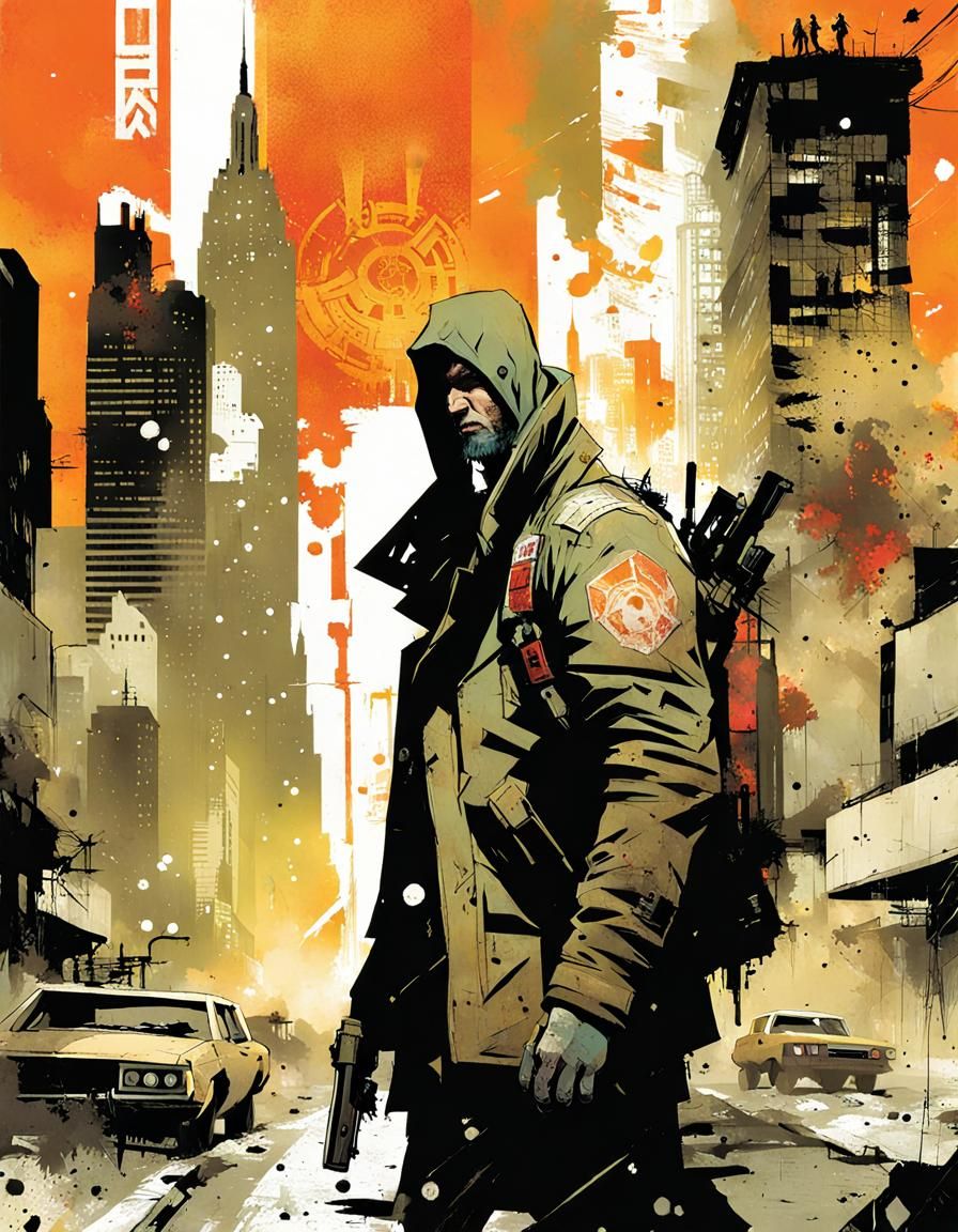 Wasteland Survivor in Post-Apocalyptic Manhattan