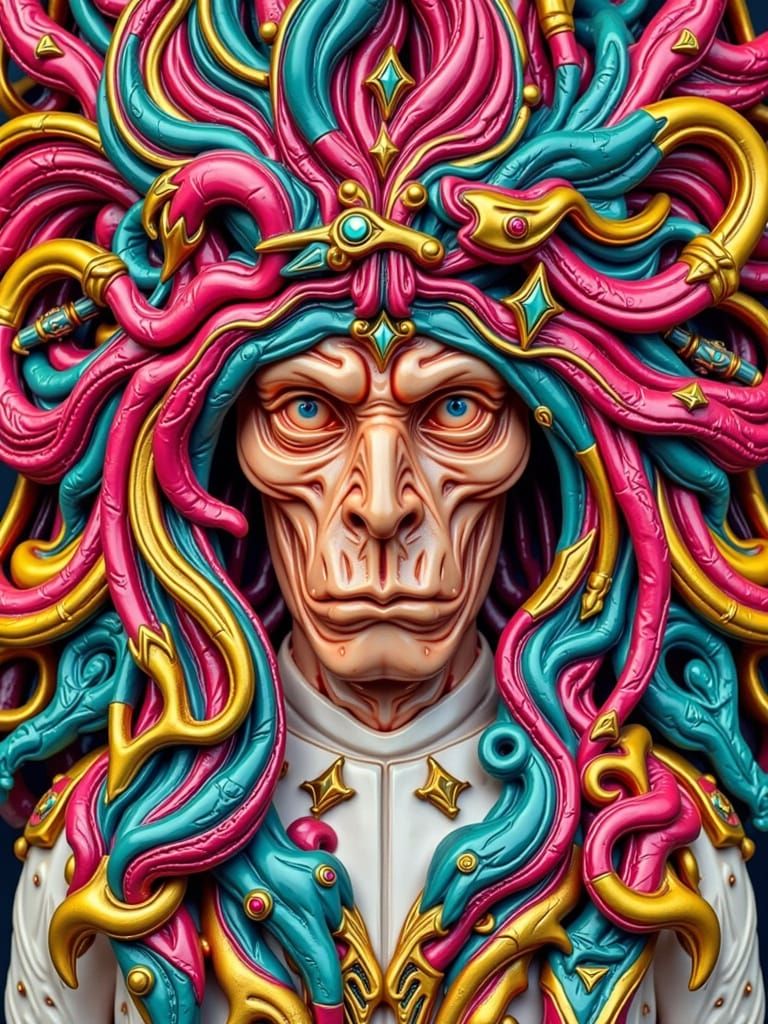 Ancient Shapeshifter in Mystical Forest, Digital Art