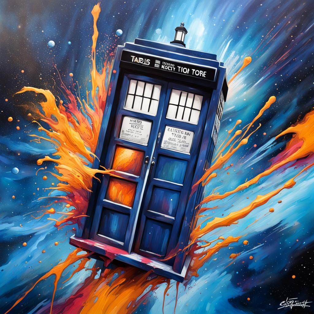 TARDIS in Space: Graffiti Art Style