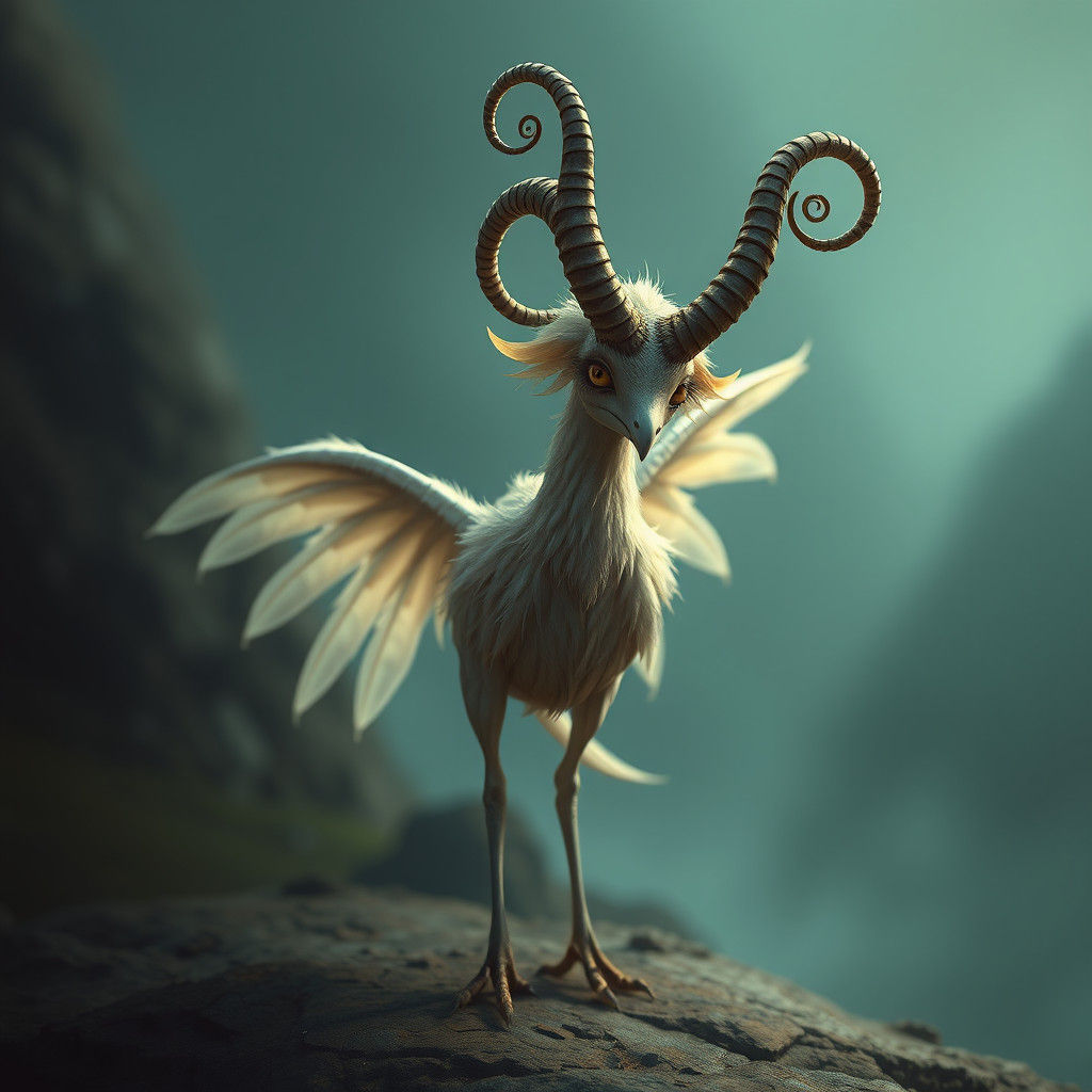 Majestic Feathered Creature in Fantasy Concept Art Style
