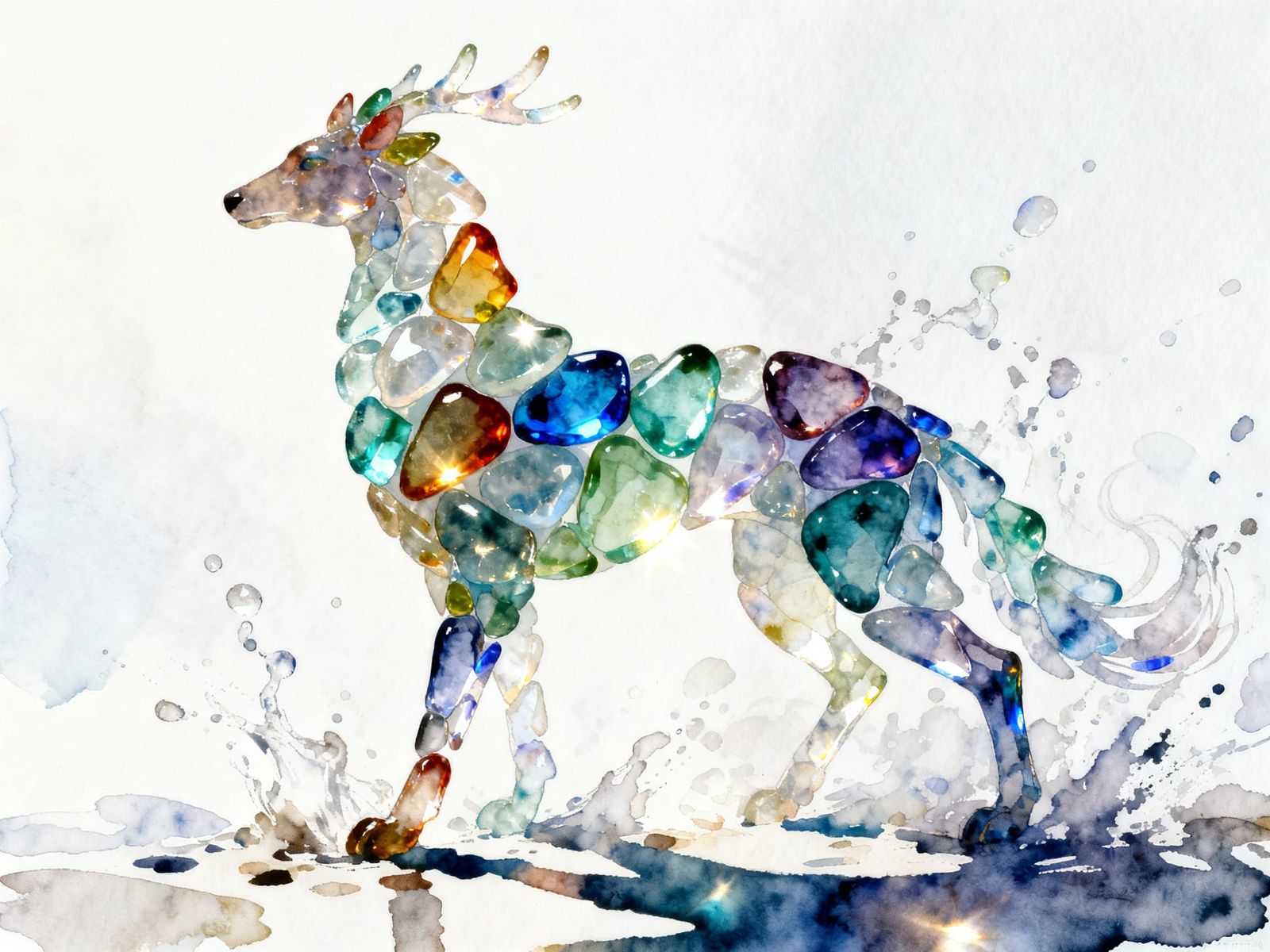 Mythical Ocean Glass Creature Illuminated by Backlight