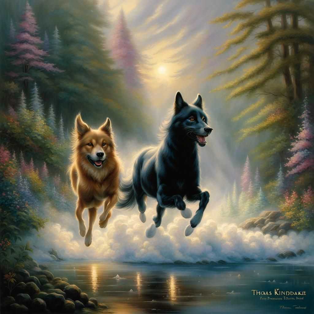 Joyful Reunion: Ethereal Fantasy Scene