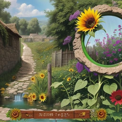 Summer Countryside with Rain-Swollen Streams