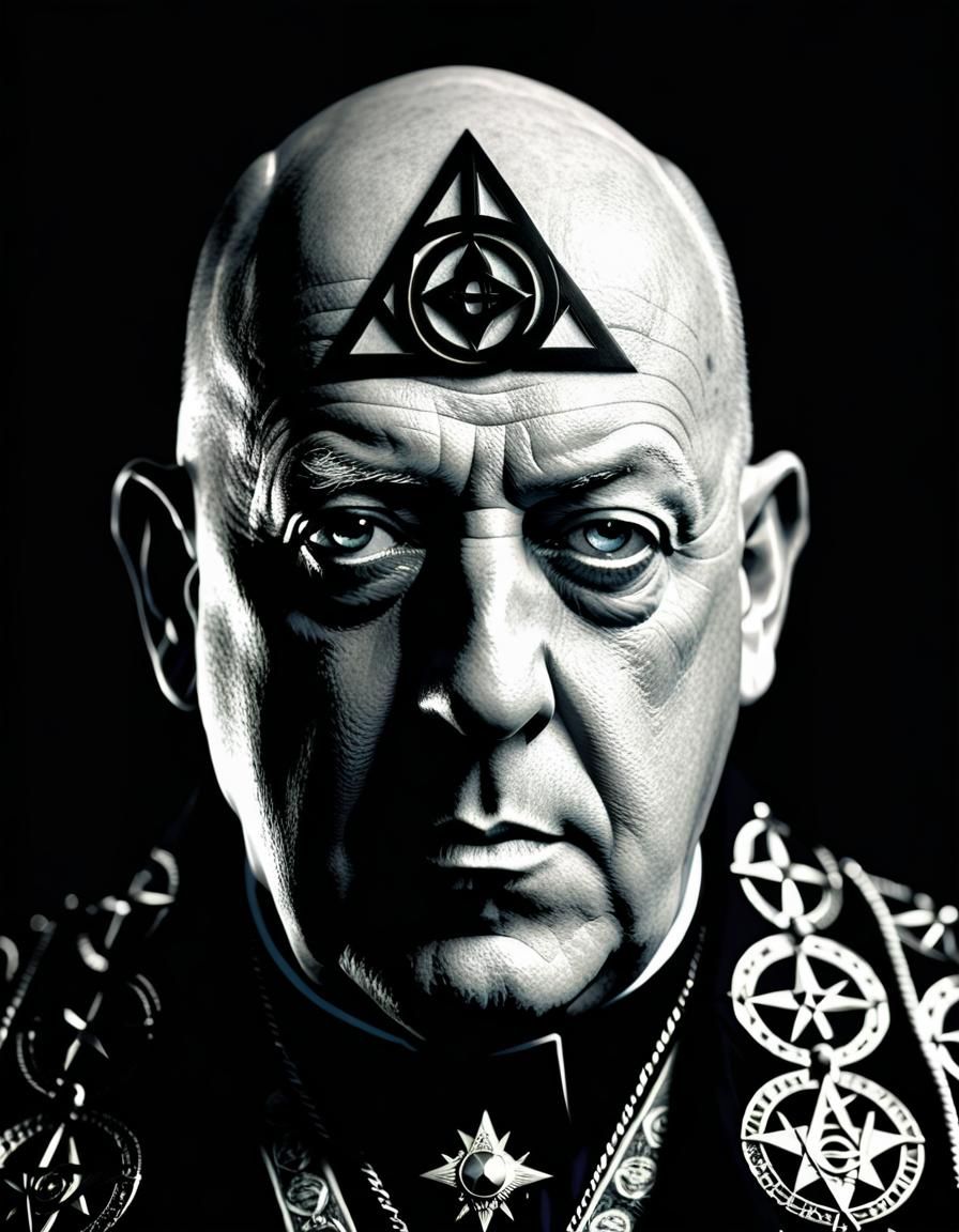 Aleister Crowley Portrait with Minimalist Lighting