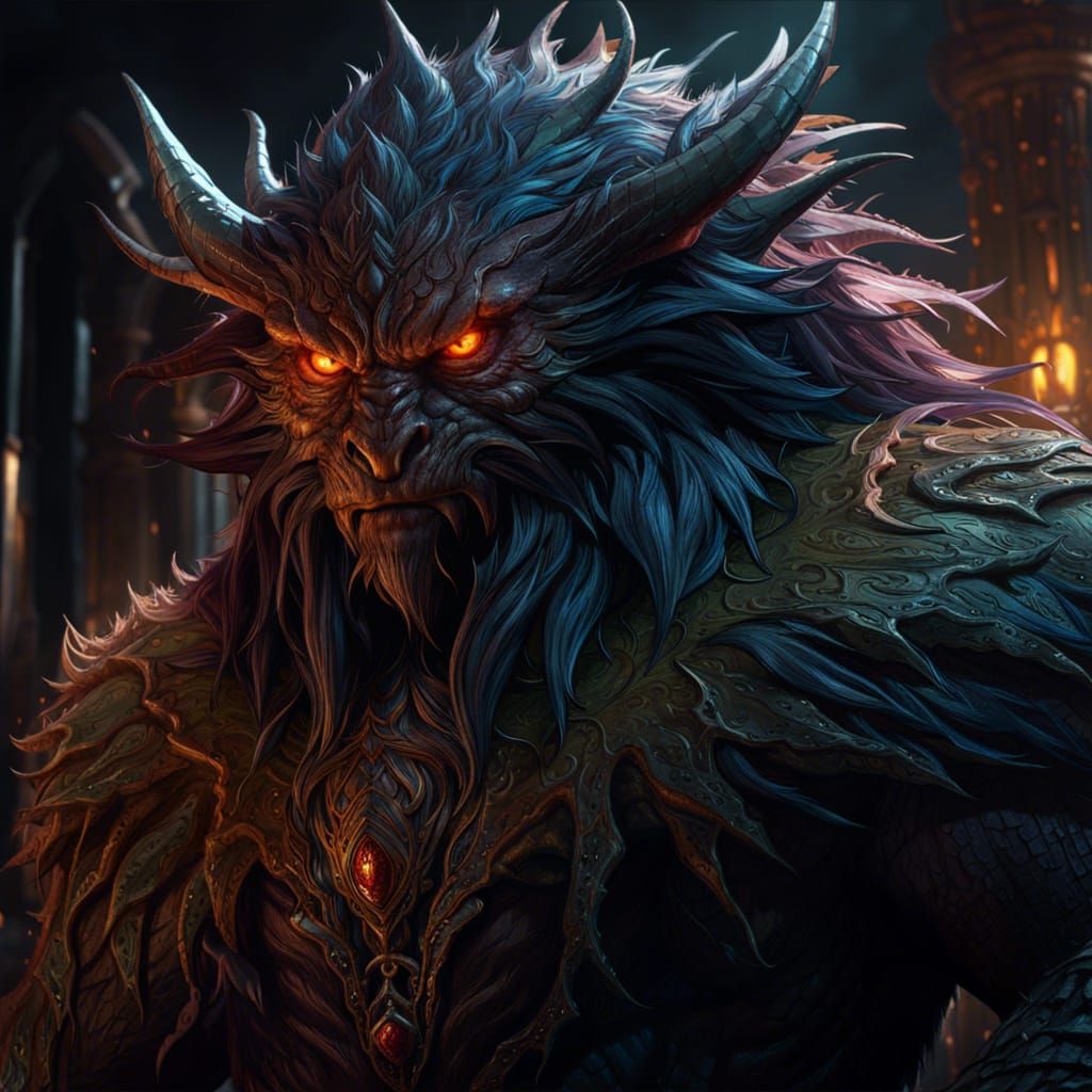 Hairy Monster in Dark Fantasy Style