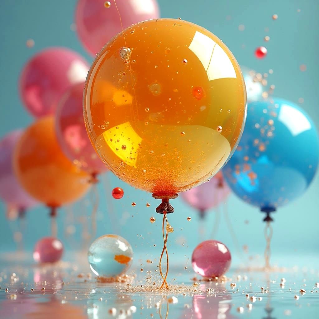 Surreal Balloons Made of Glass, Metal, and Water