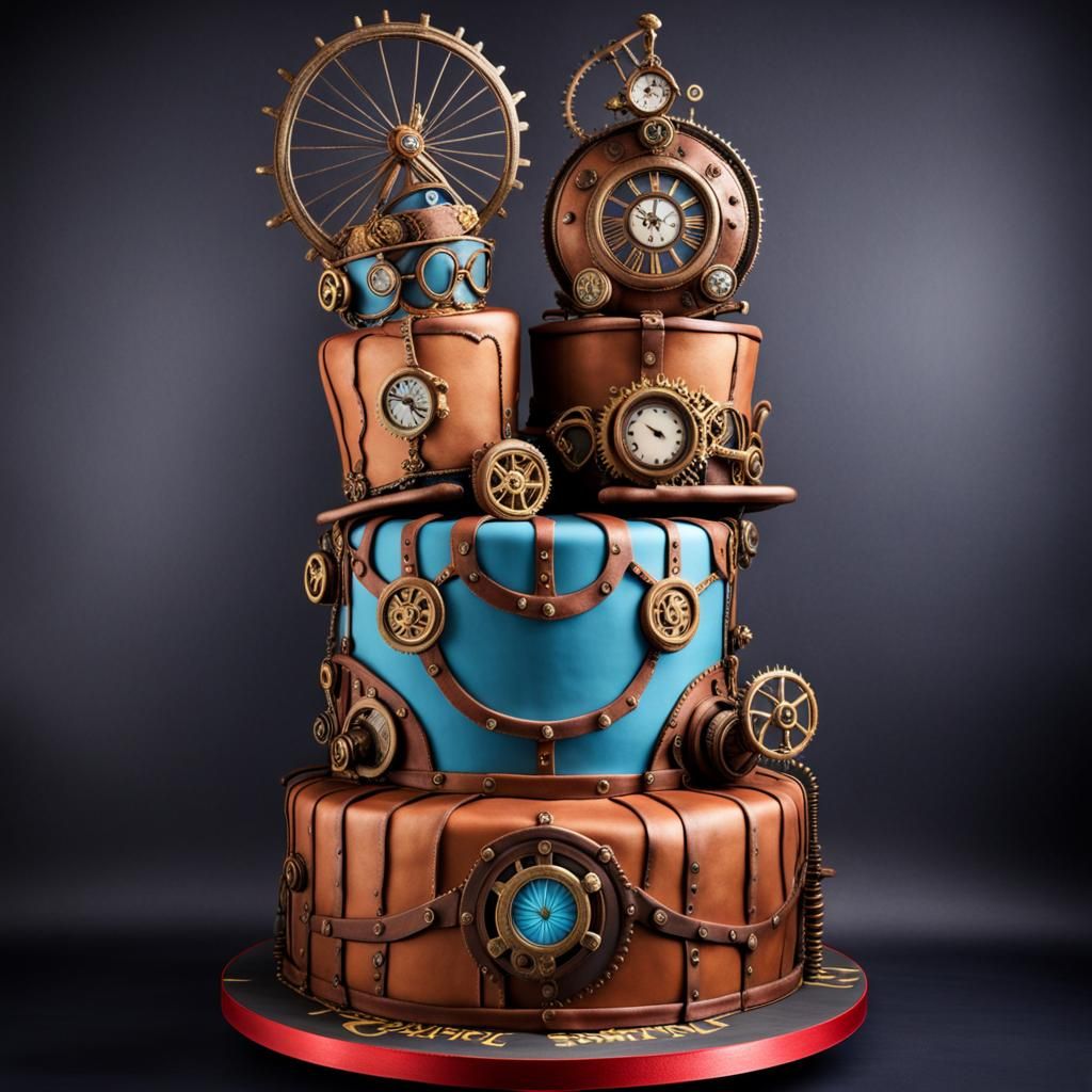 Hyperrealistic Steampunk Cirque du Soleil Cake