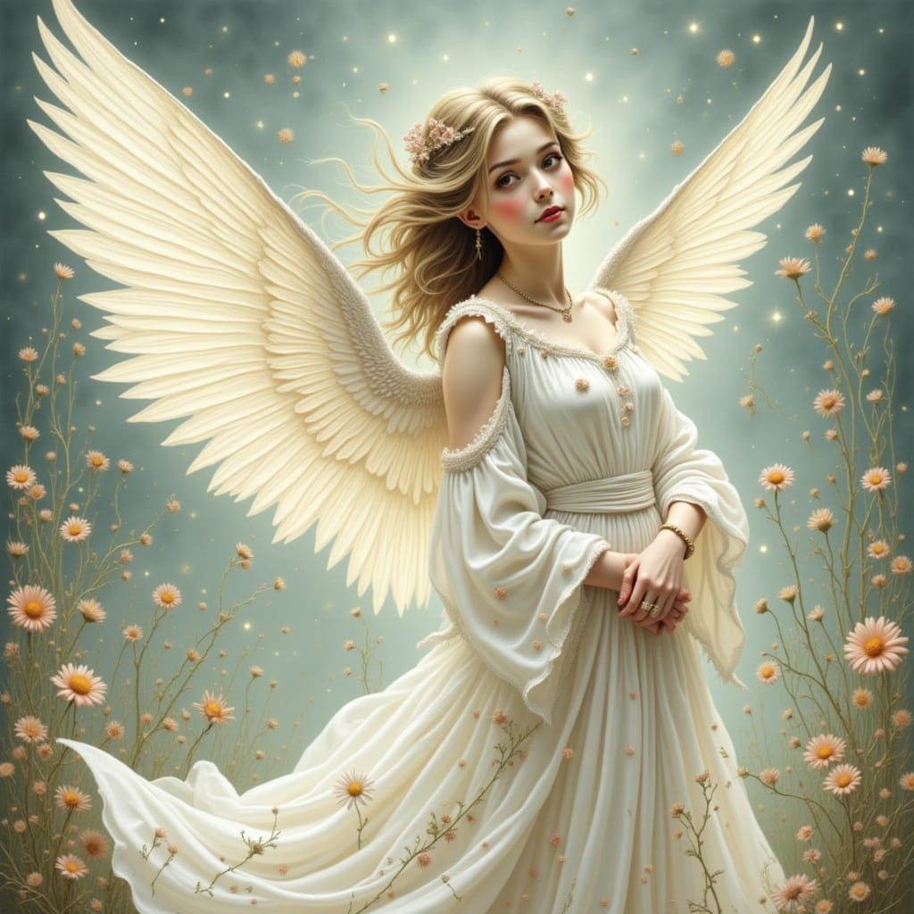 Ethereal Angel in Dreamy Pastel Colors