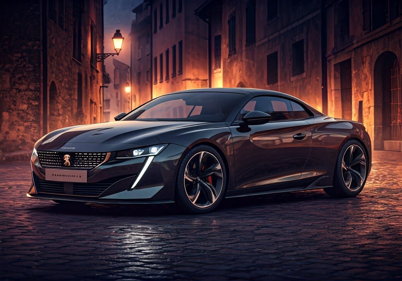 Sleek, Mysterious Cabernet Peugeot 508 Coupé Concept
